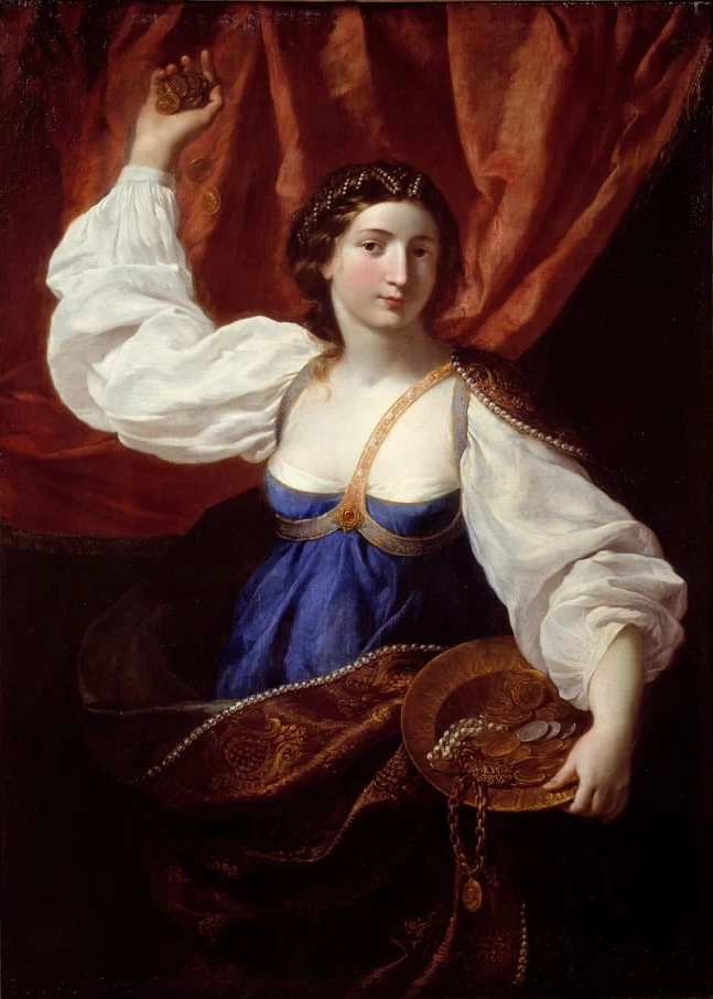 Liberalità Una giovane donna con in mano un vassoio pieno di oro e gioielli - Musée des Beaux, Arts, Nimes